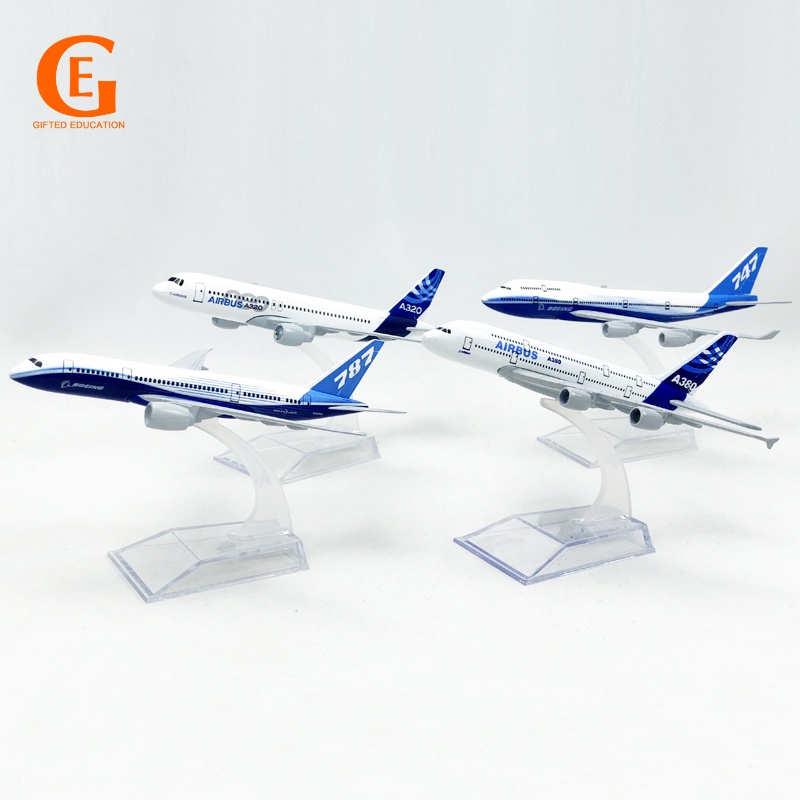 Boeing 747 B787 Model Pesawat Airbus 320 A380 Prototype Diecast Alloy 16CM