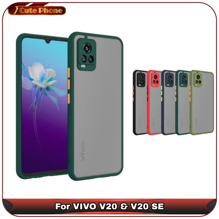 Casing Hard Soft Case VIVO V20 V 20 SE Matte Translucent Camera Ring