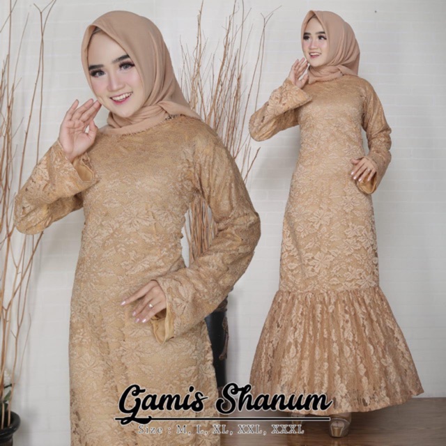 GAUN SHANUM / GAMIS / DRESS TUNANGAN / DRESS KONDANGAN