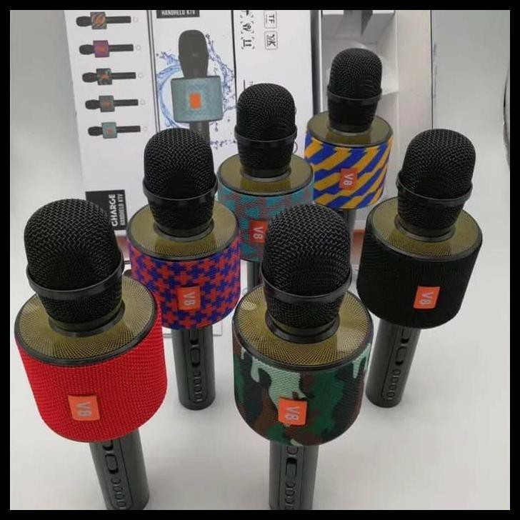 NEW STOCK MIC JBL V8 WIRELESS BLUETOOTH SMULE KARAOKE MICROPHONE SPEAKER KTV STOCK TERBATAS