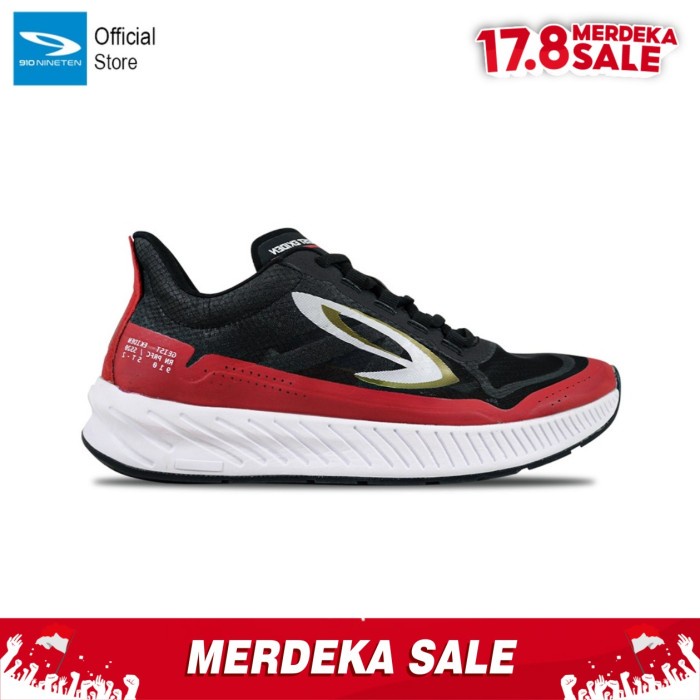 910 Nineten Geist Ekiden Sepatu Lari - Hitam/Merah/Putih