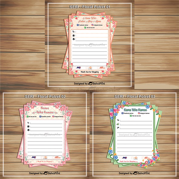 

Stiker label pengiriman Seri Floral Portrait