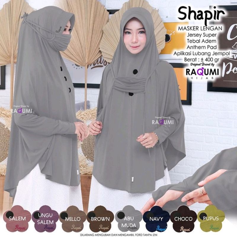 Kerudung Lengan Free Masker Jilbab Instan Tangan Kancing 3