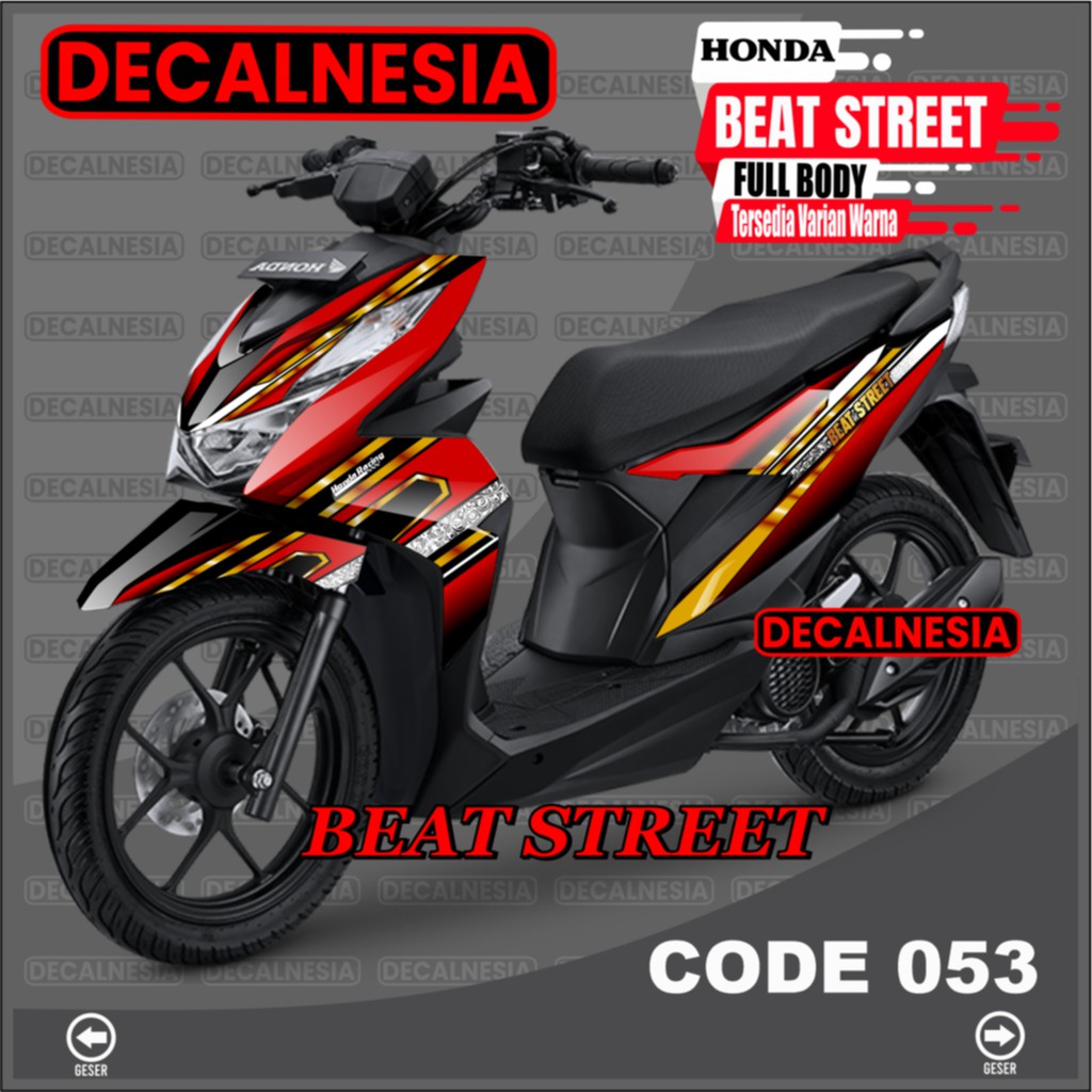 Decal Stiker  Beat Street 2021 2022 2023 Full Body Sticker Gold New 2020 Modifikasi Motor Variasi Ak