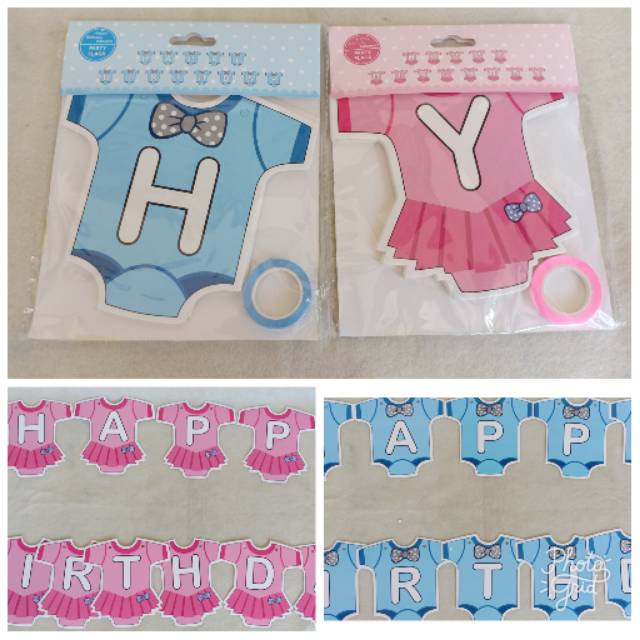 Bunting flag banner happy birthday/bayi/baby cloth