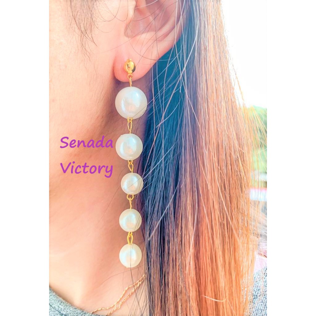 Senada Victory Anting Panjang Anting Korea Anting Mutiara Giwang Fashion