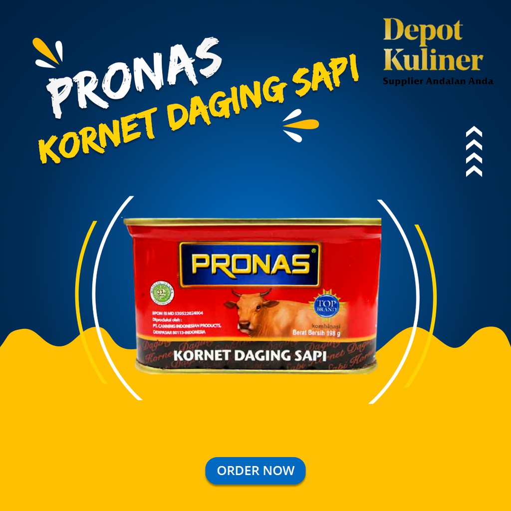 Jual Pronas Kornet Daging Sapi 198GR / Daging Sapi / Kornet | Shopee ...