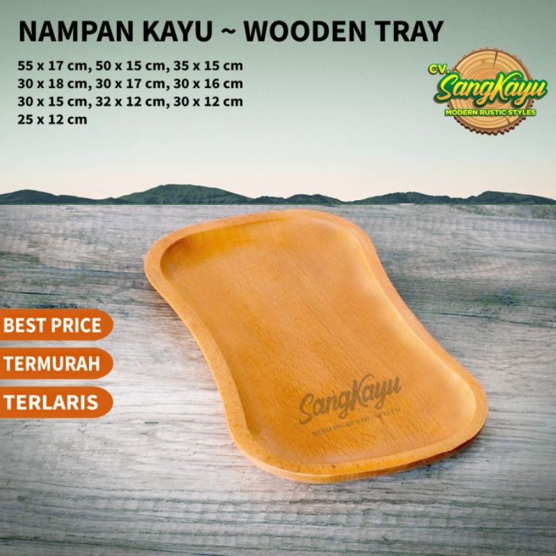 Tray nampan kayu jati mahoni baki kayu nampan saji nampan murah modern