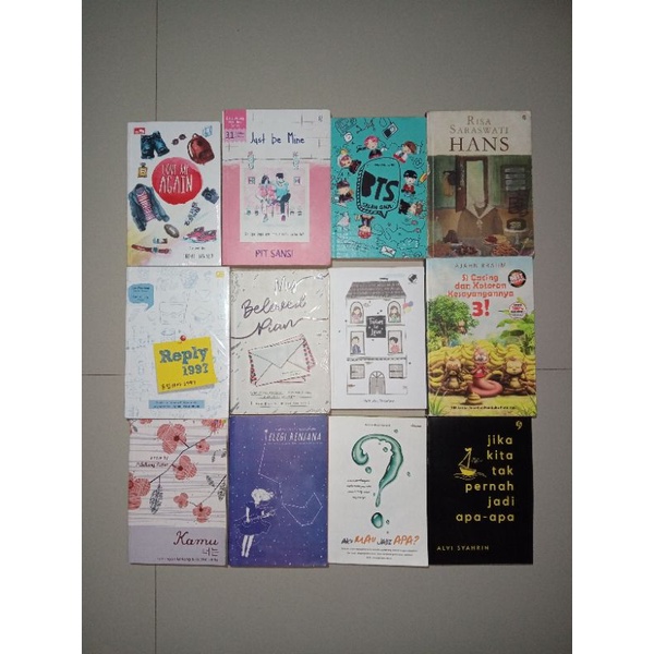 buku novel cerita fiksi nonfiksi segel preloved love me again reply 1977 kamu just be mine my belove