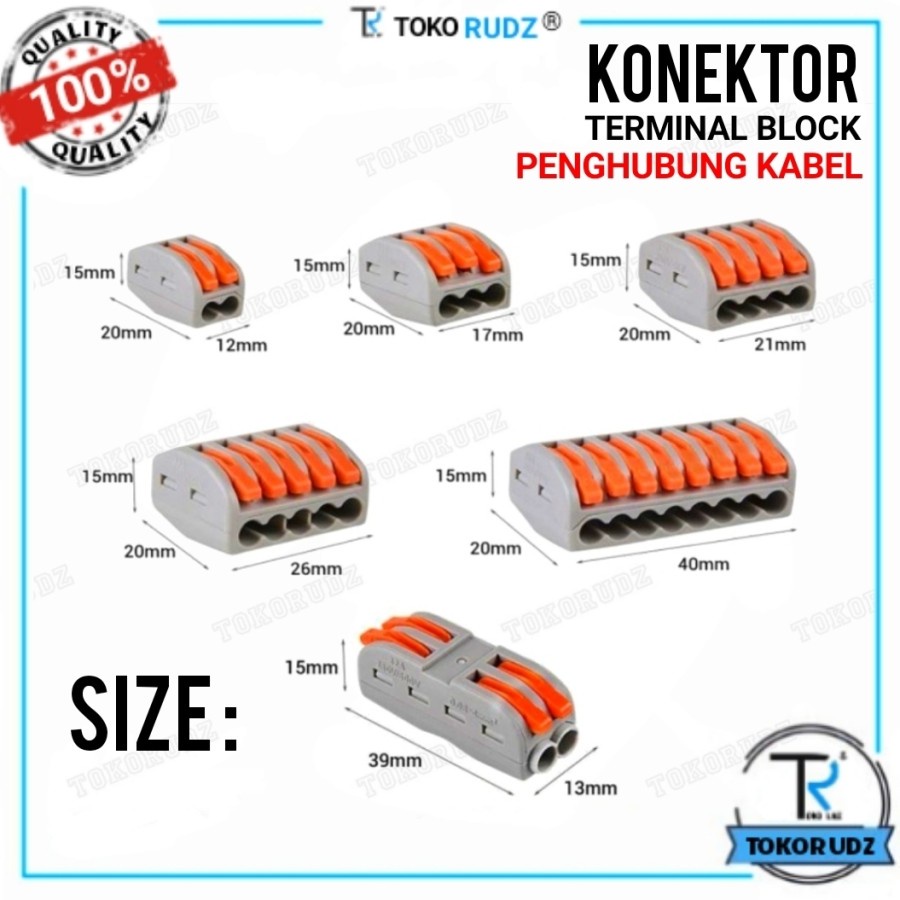 Terminal Konektor Kabel PCT 212 213 214 215 218 222 Sambung Kabel Listrik 2 3 4 5 8 Pin