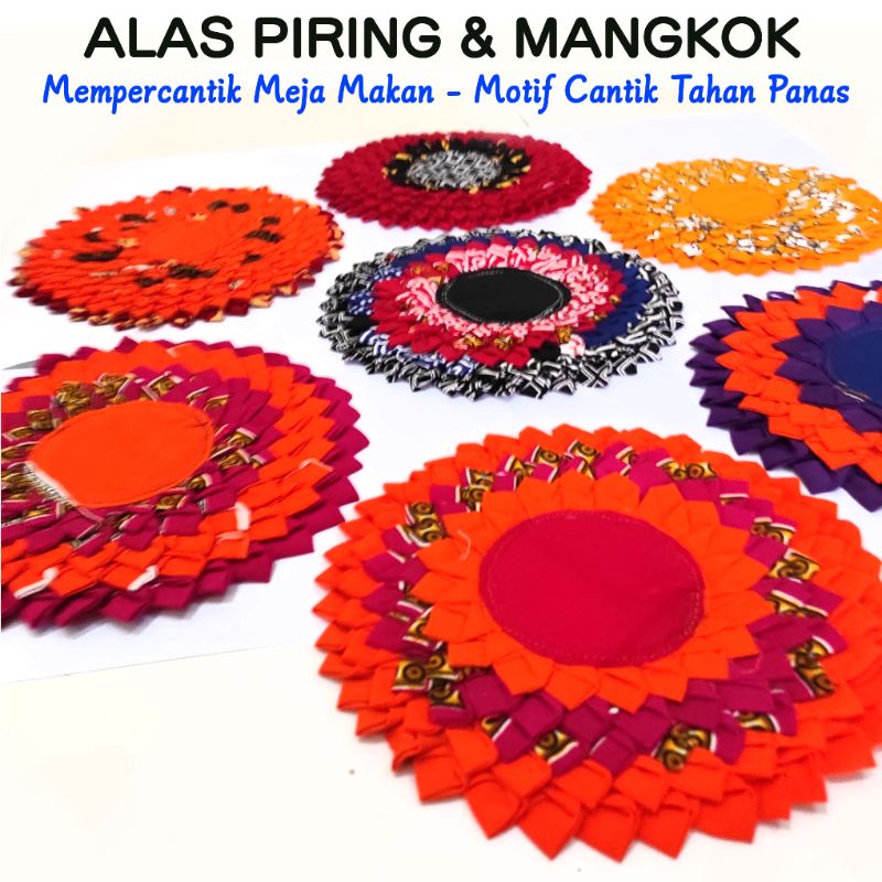 Alas Tatakan Piring Mangkok Percantik Meja Makan dari kain Cantik Tahan Panas