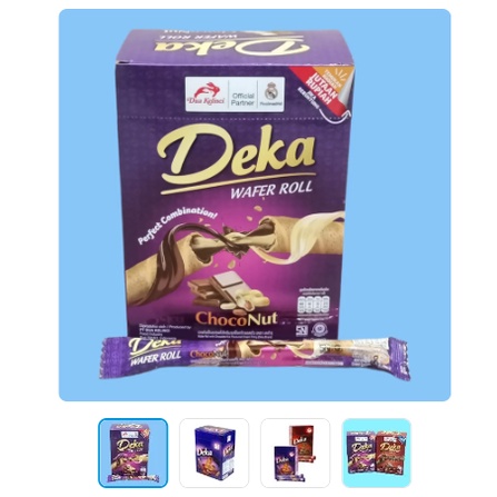 deka wafer roll coklat dan kacang per 5 pcs