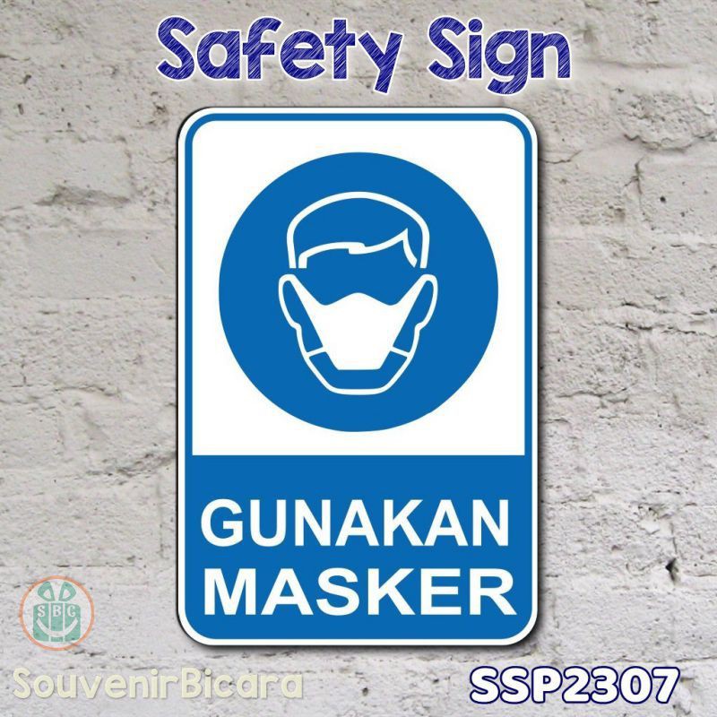 Custom Safety Sign Label Rambu Petunjuk K3 EESH Gunakan 