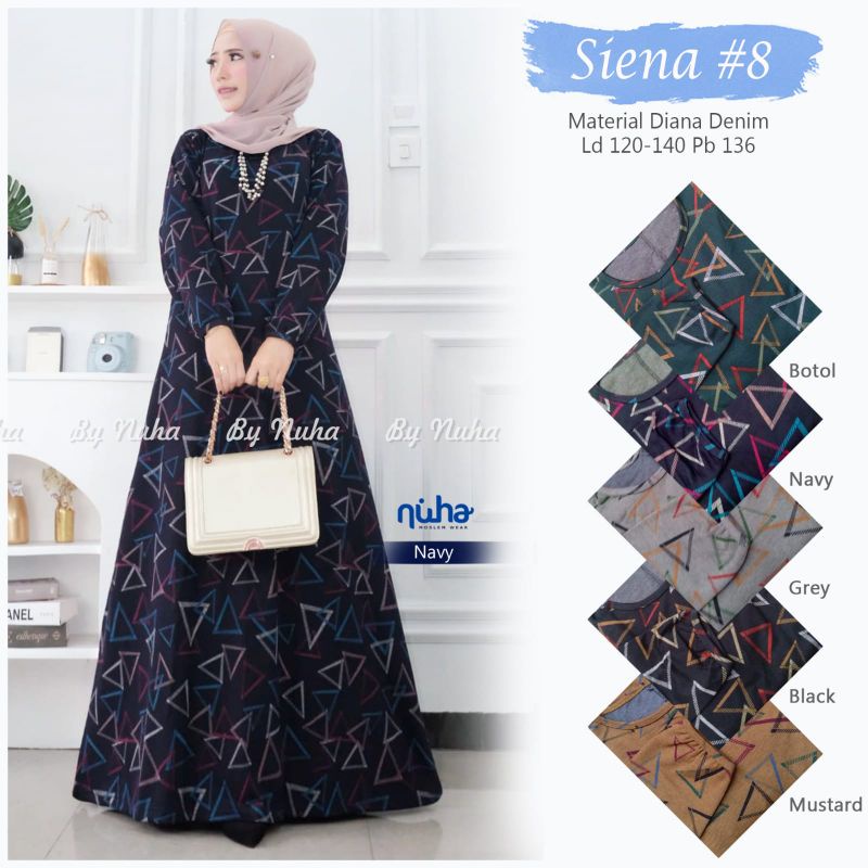Gamis Dress Terbaru Jumbo Diana Denim//Siena