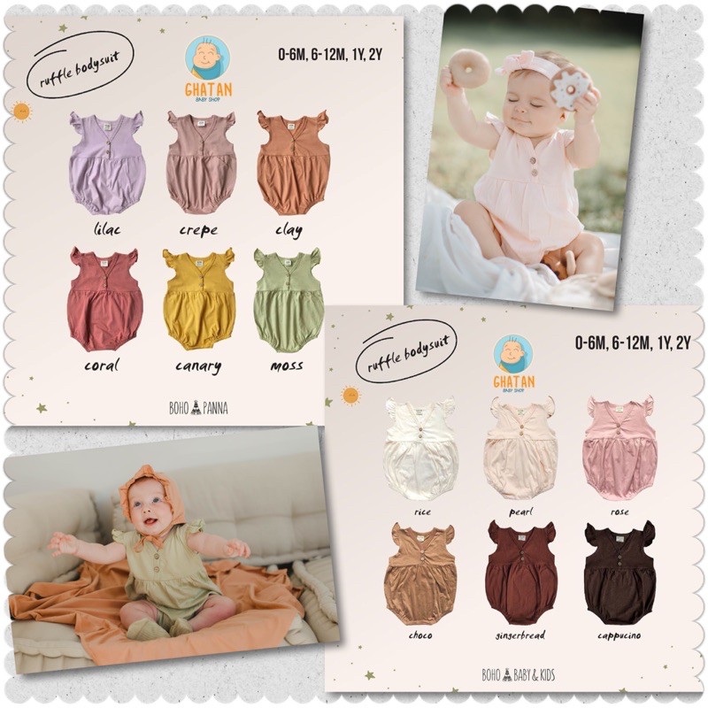 Bohopanna / Bohobaby Ruffle Bodysuit - Jumper bayi / Anak