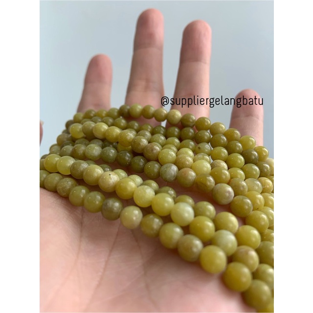 Batu alam YELLOW APUNG DOFF 6mm KUNING kalimantan aksesoris ekslusif