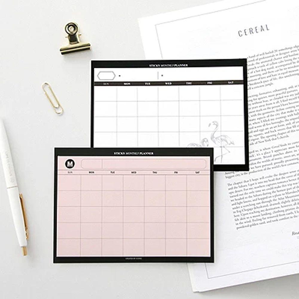 [Elegan] Desktop Jadwal Buku Kreatif Efisiensi Kerja Ringkasan Plan Memo Pad Perlengkapan Kantor Bantalan Tulis Rencana Bulan NoteBook