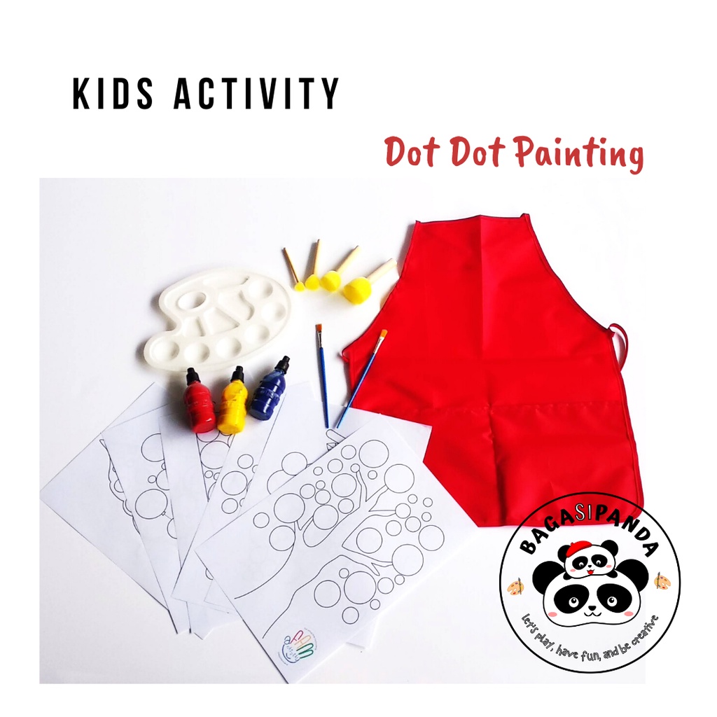 

Paket Alat Melukis untuk Anak-anak - Kuas, Cat Anak, Dot Sponge, Palet