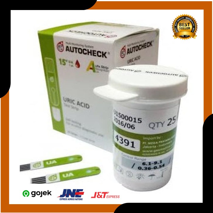 STRIP AUTOCHECK Uric Acid Kolesterol Gula Asam Urat Kolestrol Glucose Murah - ISI 25 STRIP MB02