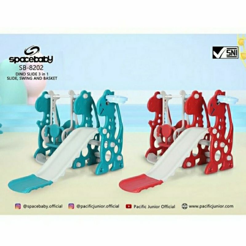 Mainan perosotan ayunan dino slide 3in1 / pesorotan anak dino luncuran dino kids / seluncuran anak