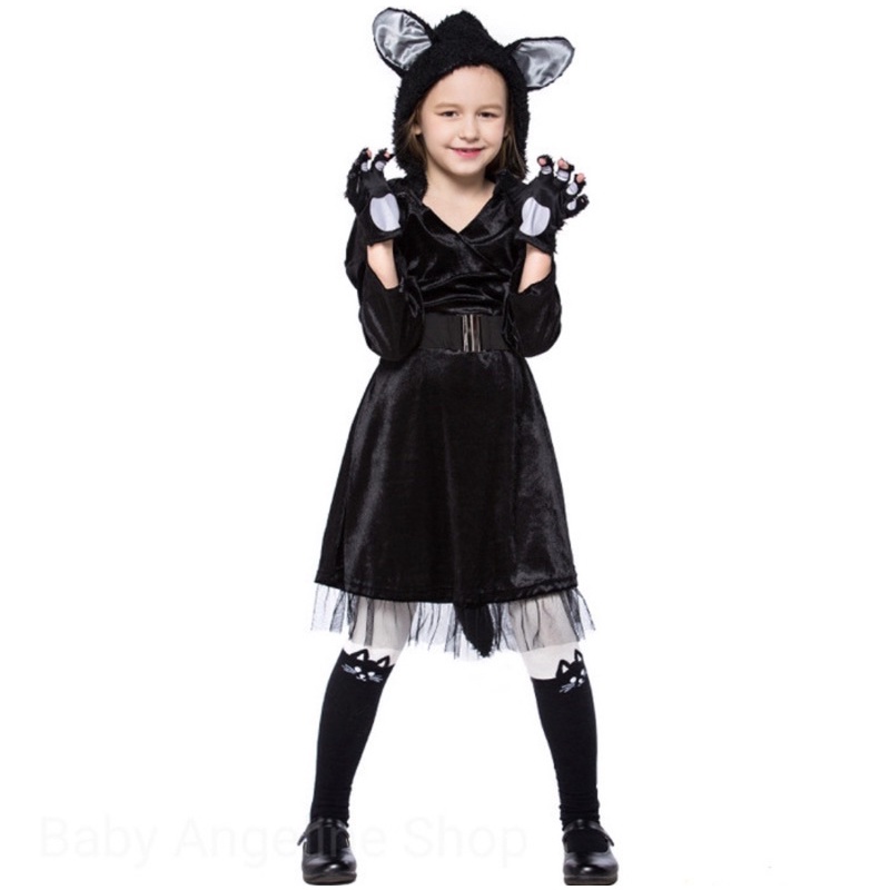 black cat costume cosplay halloween | kostum anak kucing | kucing hitam kostum halloween