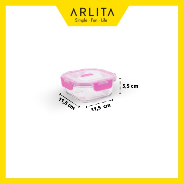 ARLITA ROSE SET - SQUARE- GLASS CONTAINER SET ISI 3