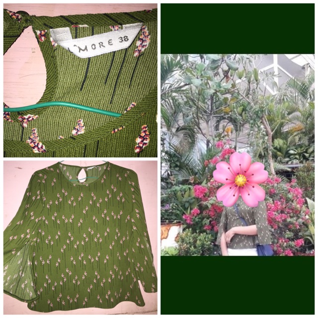 Preloved blouse Hijau army brand L more