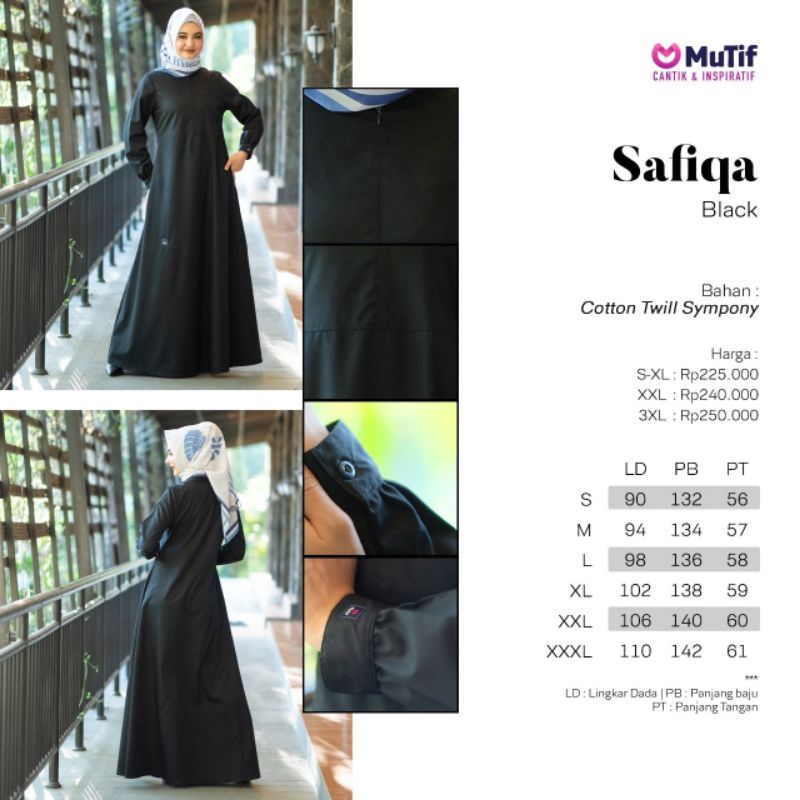 MUTIF GAMIS SAFIQA BLACK | GAMIS MUTIF POLOS TERBARU 2021
