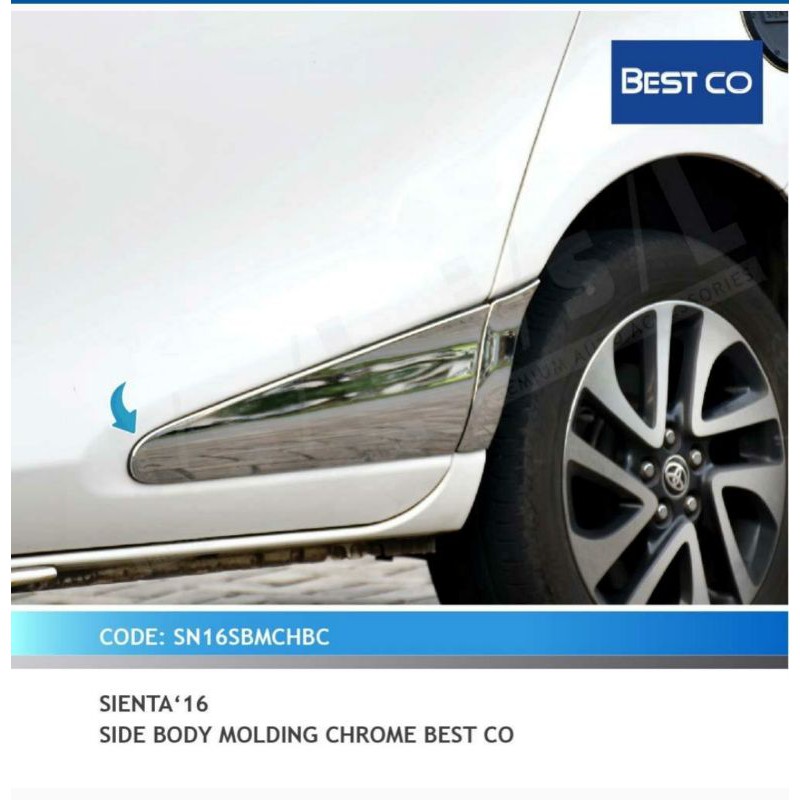 list body samping chrome Sienta 2020 2023 2016 best co