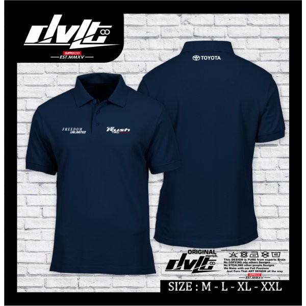 Poloshirt KaosPolo Toyota All New Rush 2018 Freedom Unlimited Logo  - BL