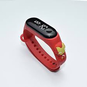 Jam Tangan Anak LED Digital display Elektronik Motif karakter kartun Lucu Murah-Iron Merah