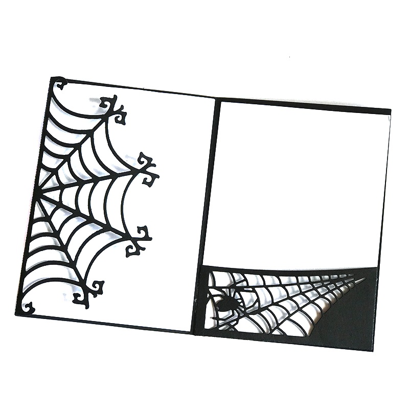 Cetakan Stensil Cutting Dies Motif Sarang Laba-Laba Halloween Bahan Metal Untuk Scrapbook / Craft DIY