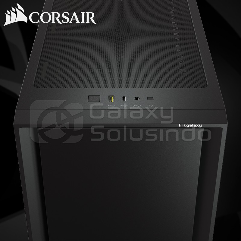 Corsair 4000D Tempered Glass Mid-Tower ATX Gaming Case - Black / Hitam