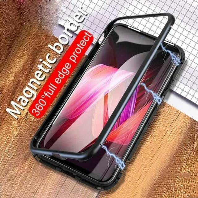 Case Magnetic DEPAN BELAKANG Realme 2 Pro Premium Case 2in1 Double Glass