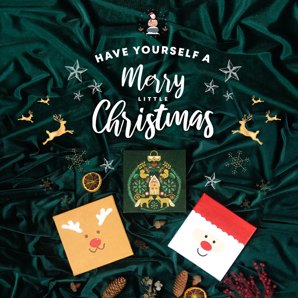 Hampers natal Studio Sanjunipero, Christmas hampers, paint by number kit Santa
