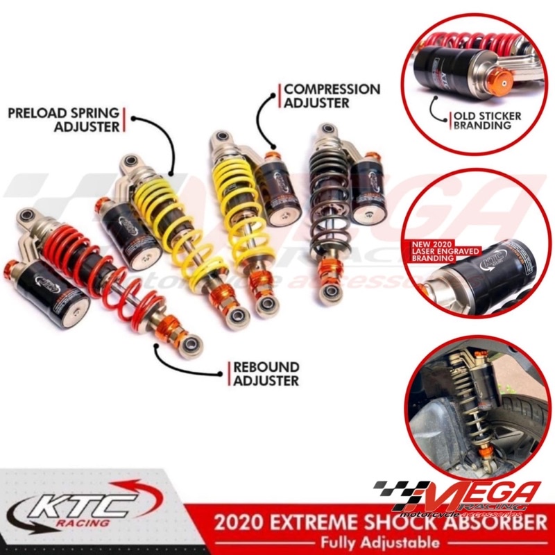 Shock KTC EXTREME ORIGINAL Tabung Atas Matic Klick Rebound Mio, Beat, Vario 125 150, Fino, Scoopy, Lexi, Xeon, Vario 110, Spacy, Mio j, Soul GT,  Genio, Xrider beat street fi karbu dll