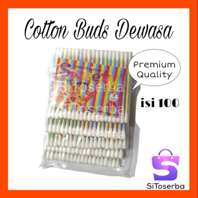 100 PCS COTTON BUD DEWASA SWEETY RAINBOW PREMIUM - KOREK KUPING TELINGA - KATEMBAT KAPAS