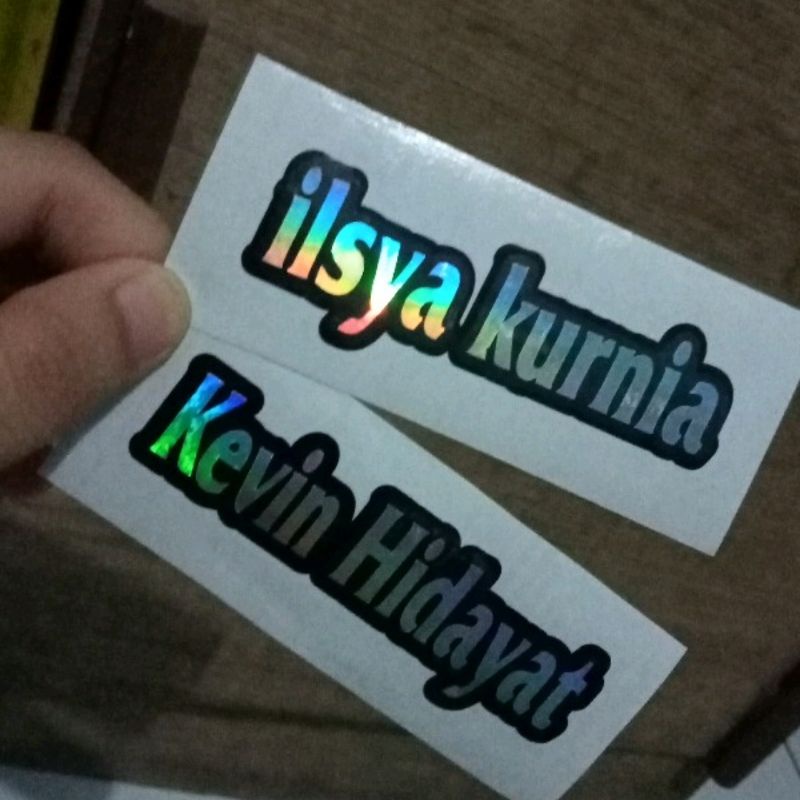 stiker custom nama logo fb, ig, stiker laptop, stiker motor, nama latin, stiker hologram