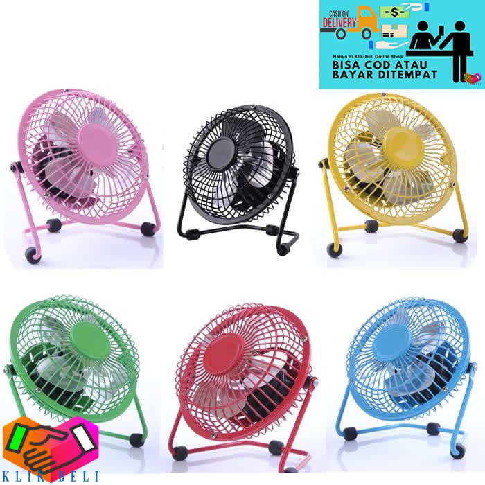 Kipas Angin USB Mobil Meja Besi / Mini Portable Fan