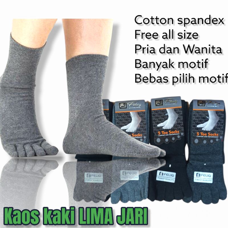 Kaos Kaki Pria Kantor 5 Jari/Kaos Kaki Olah Raga/kaos kaki Sepeda