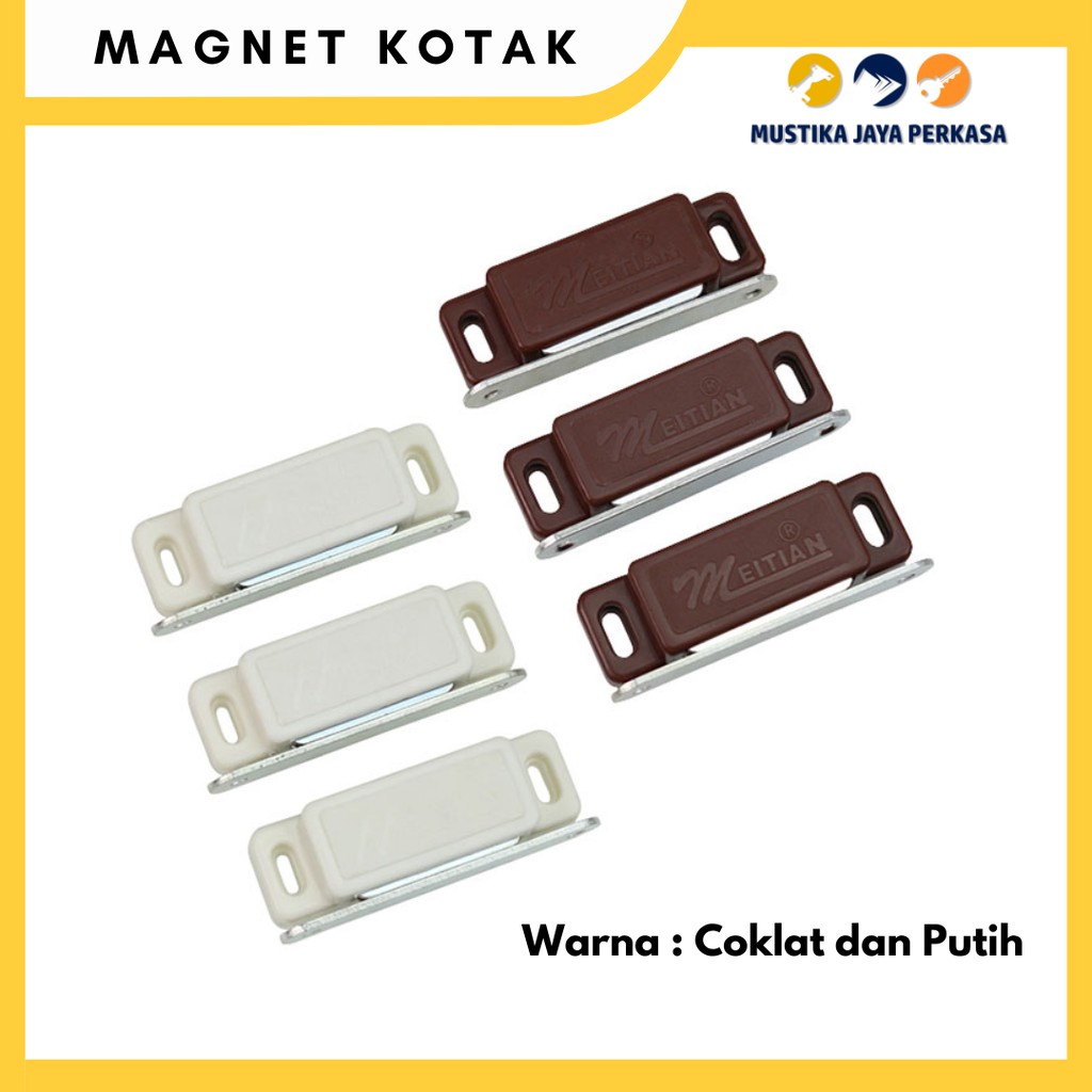 Magnet Pintu Lemari Laci Kotak Coklat Putih Besi