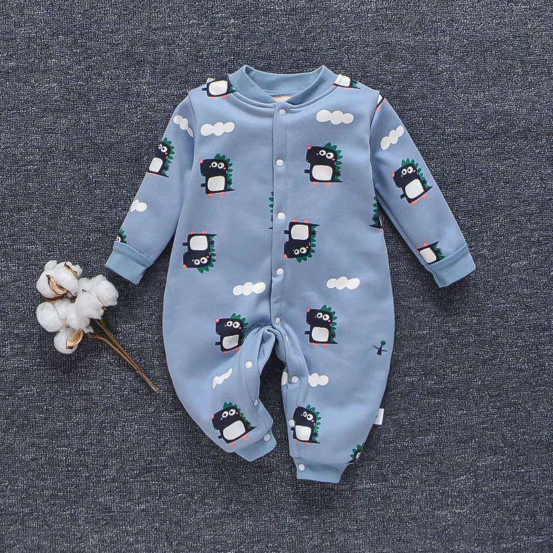 jumper Bayi Kartun hewan dicetak bodysuit Baju bayi Unisex v01-8