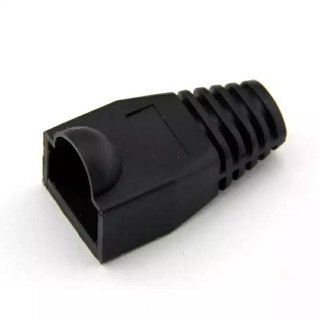 Karet Pelindung 50 Pcs Sarung Konektor RJ45 CAT5E CAT6 Plugboot plug boot Warna Hitam