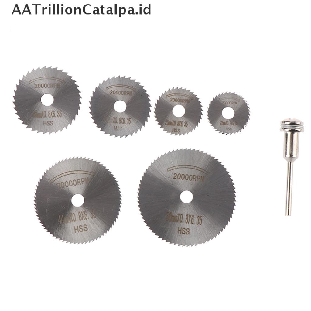 7 Pcs / Set Alat Cakram Pemotong Mandrel HSS Rotary Saw Blade Cutoff