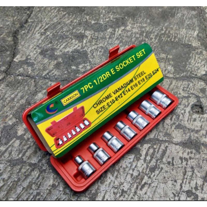 Mata kunci shock Bintang 7pcs CARRSON-Mata socket set Bintang 7pcs CARRSON - mata sok bintang