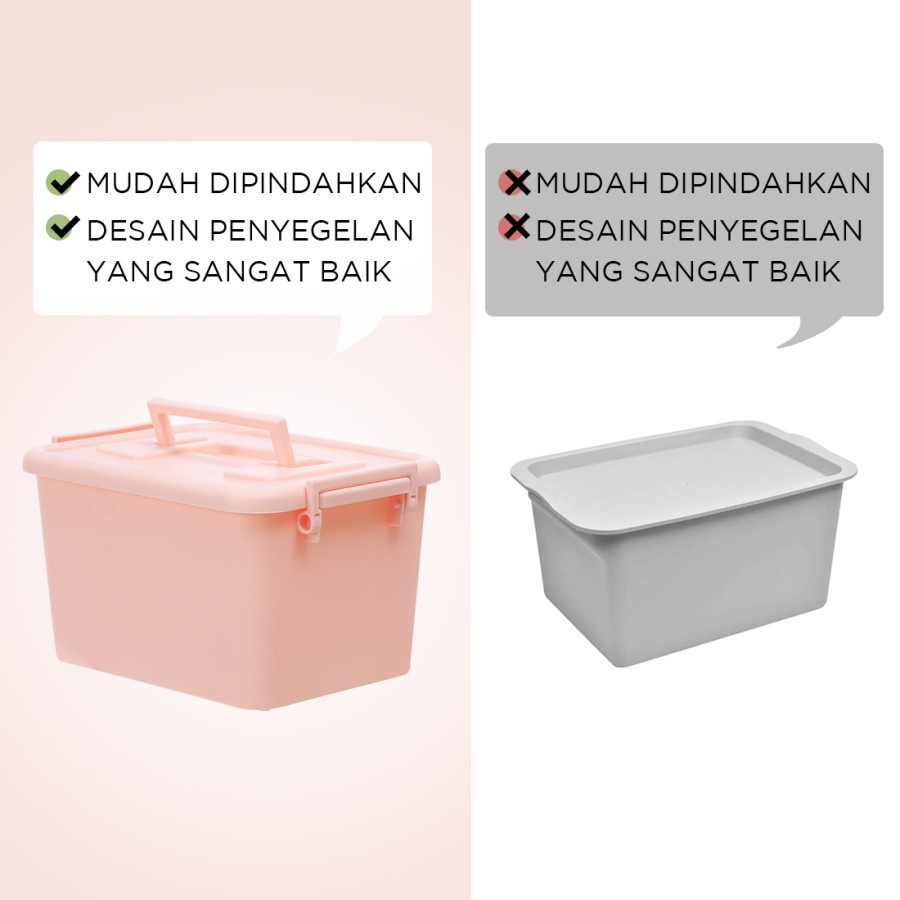 Storage Box Plastik Organizer Kotak Penyimpanan Tempat Wadah Rak Keranjang