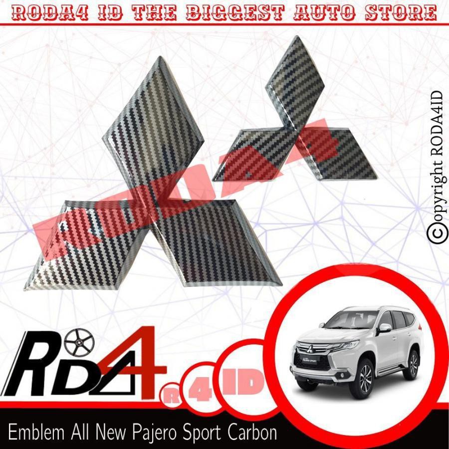 Emblem Logo Depan Belakang Carbon Mitsubishi All New Pajero Sport Xpander Eclipse Cross Outlander Phev Triton