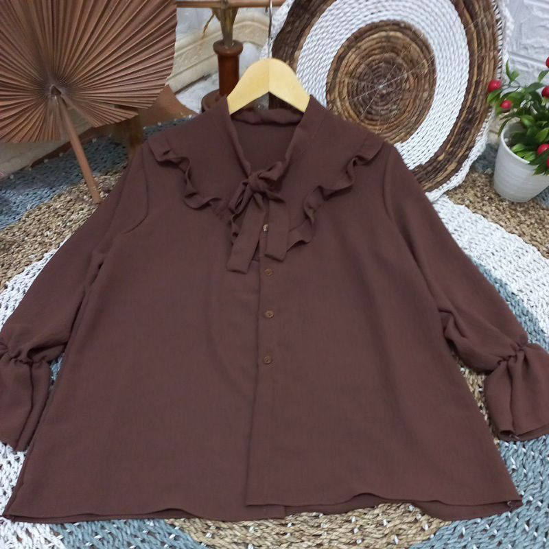 Blouse kringkel airflwor terbaru - MERSY BLOUSE KRINGKEL - BLOUSE KEMEJA WANITA TERBARU