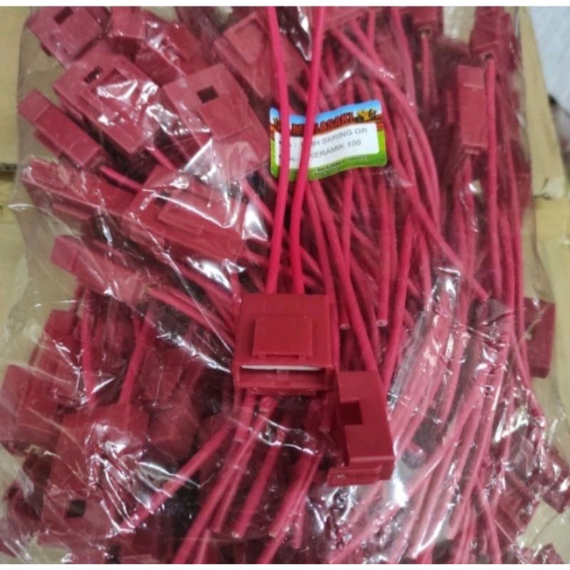 Soket fuse holder box dx ceramic rumah sekring tancap tusuk keramik untuk sekring besar rumah box sekring besar keramik socket soket kabel merah