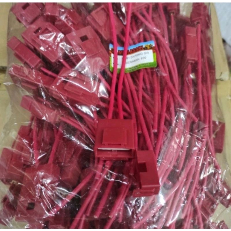 Soket fuse holder box dx ceramic rumah sekring tancap tusuk keramik untuk sekring besar rumah box sekring besar keramik socket soket kabel merah